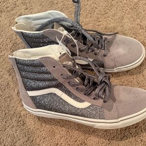 Vans - BNWT Grey/ grey glitter- So cute!! YOUTH SIZE 7